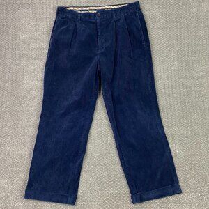 Brooks Brothers Elliot Corduroy Pants Men's 36 x 30 Fit 35 x 28 Blue Wide Wale